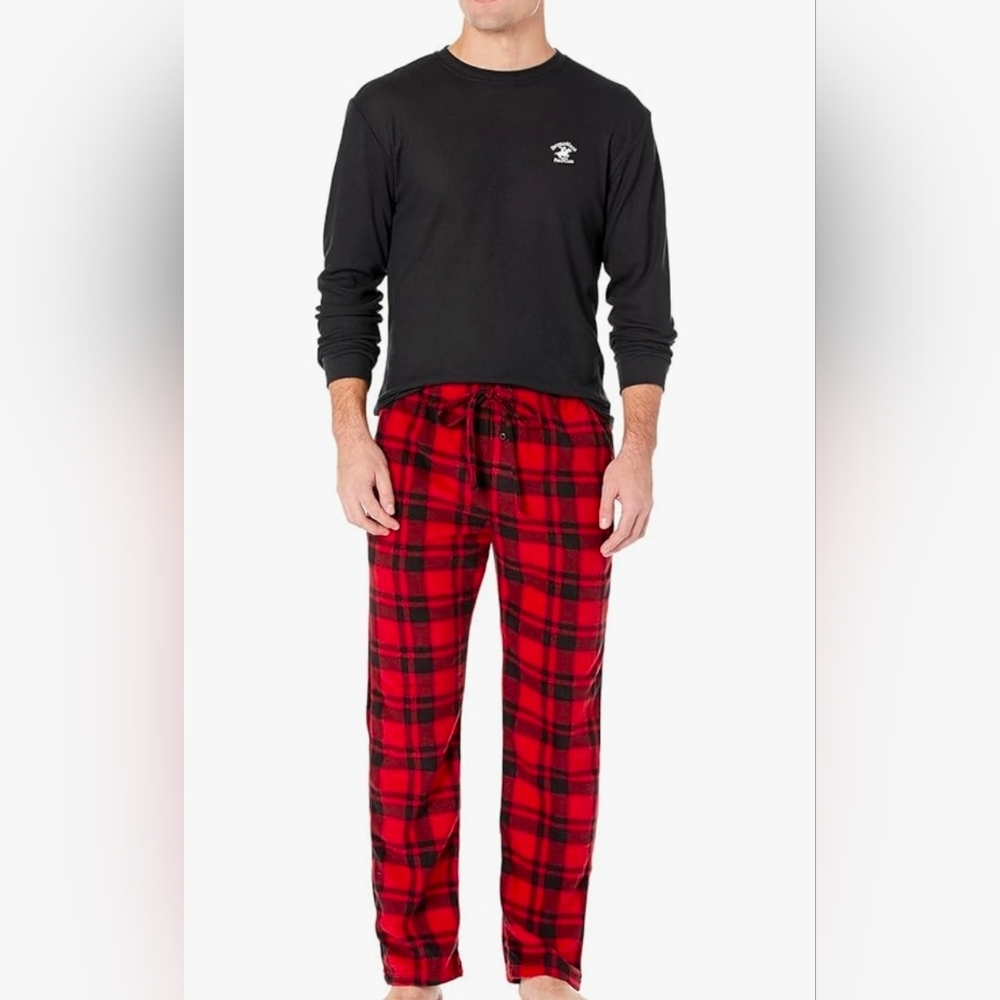 Beverly Hills Polo Club mens Beverly Hills Polo Polar Fleece Set W/Thermal Top S